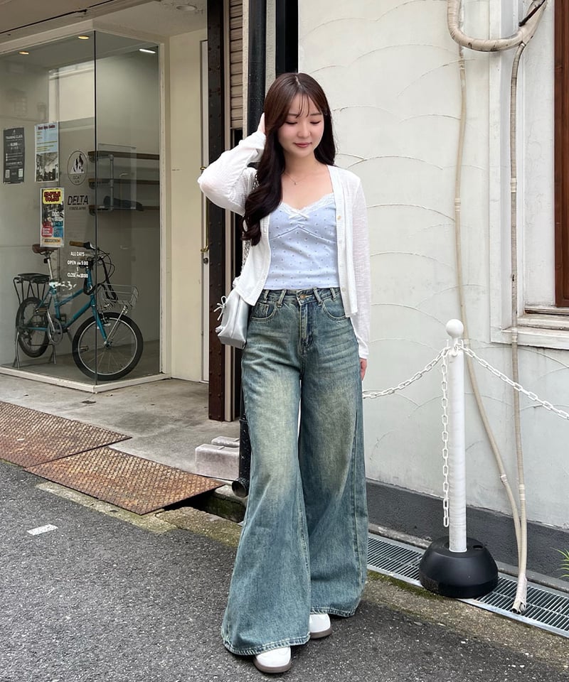 韓国 フラワーカーディガン ユウシ NCTWISH ☆NCT WISH ユウシ 着用！！【KNITTED】Bulky Brush Flower