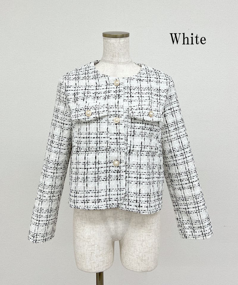 パールボタンツイードジャケット | 韓国ファッション 高速ターミナル