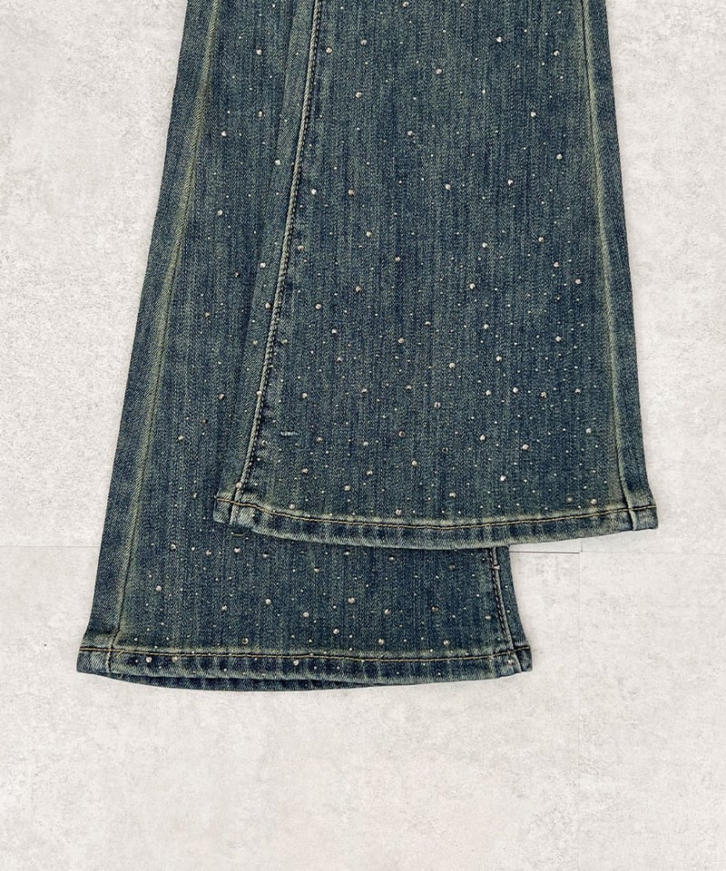 ビジューフレアデニムパンツ | 韓国ファッション 高速ターミナル