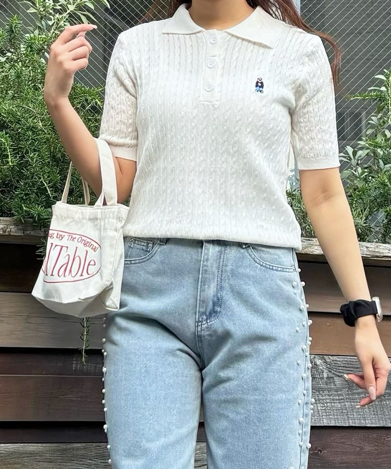 クマ刺繍ポロシャツ風ニット | 韓国ファッション 高速ターミナル クマ刺繍ポロシャツ風ニット | 韓国ファッション 高速ターミナル