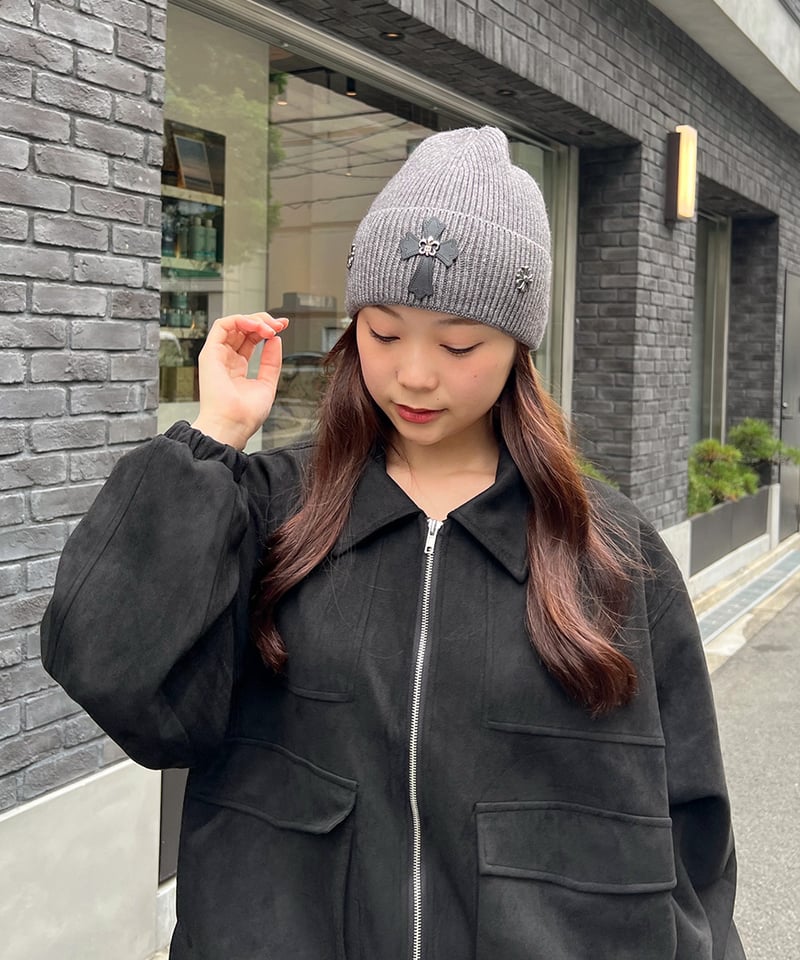 KEY POPUP公式 ビーニー Beanie ブラック 黒 トレカ付 クロスモチーフビーニー | 韓国ファッション 高速ターミナル