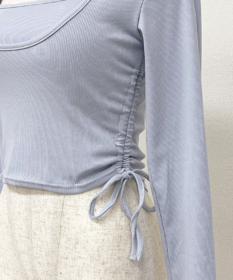 トップス _khxil7_ サイドシャーリングトップス＆キャミソールSET | 韓国