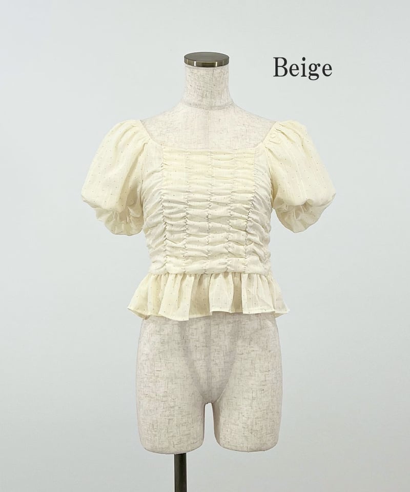 ドットパフスリーブブラウス | 韓国ファッション 高速ターミナル