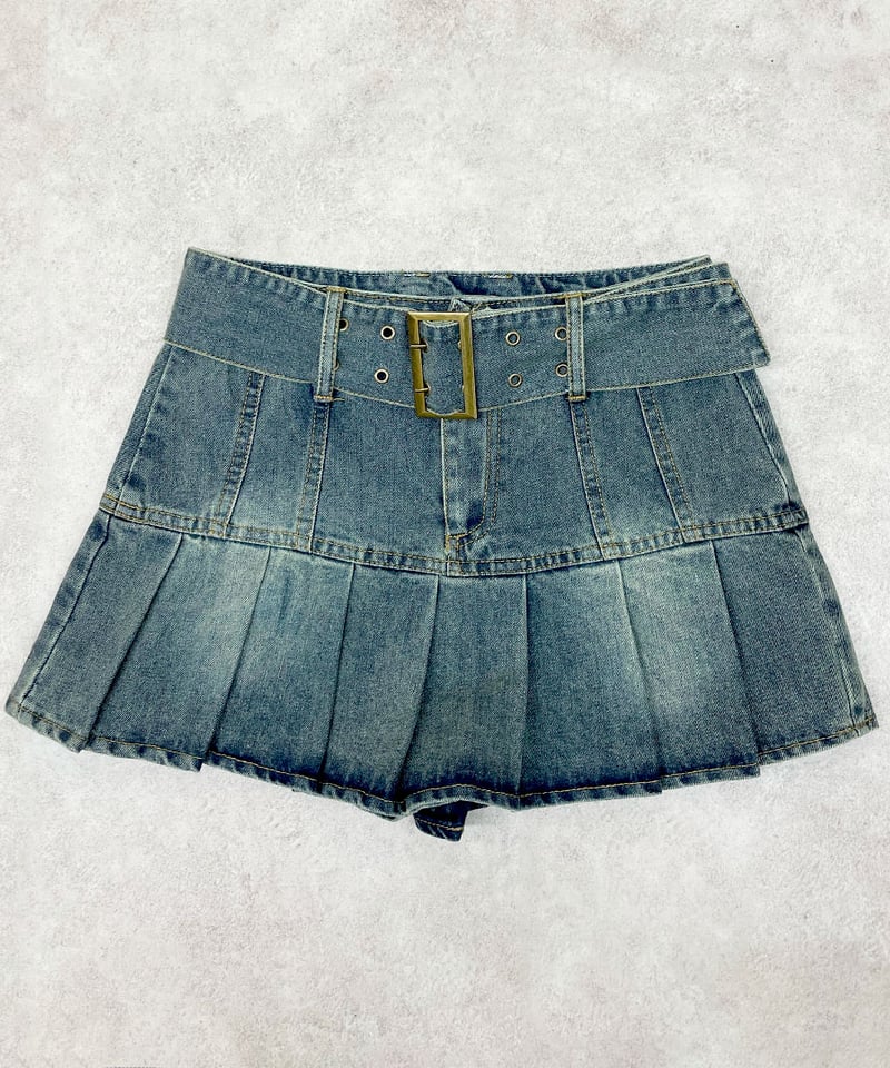 ベルト付きデニムスカート | 韓国ファッション 高速ターミナル