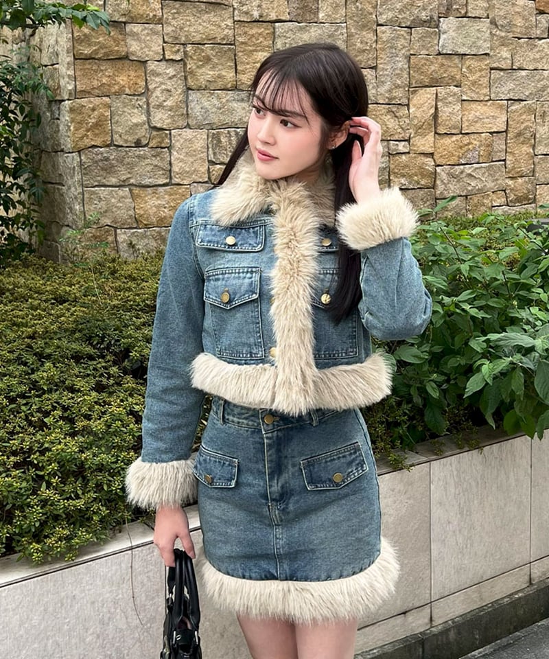 【新品・袋未開封】ファーデニムセットアップ ファーデニムセットアップ | 韓国ファッション 高速ターミナル