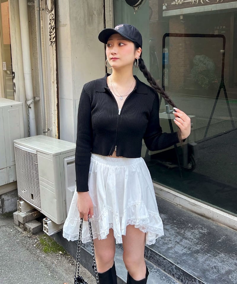 ダブルジップニットトップス | 韓国ファッション 高速ターミナル