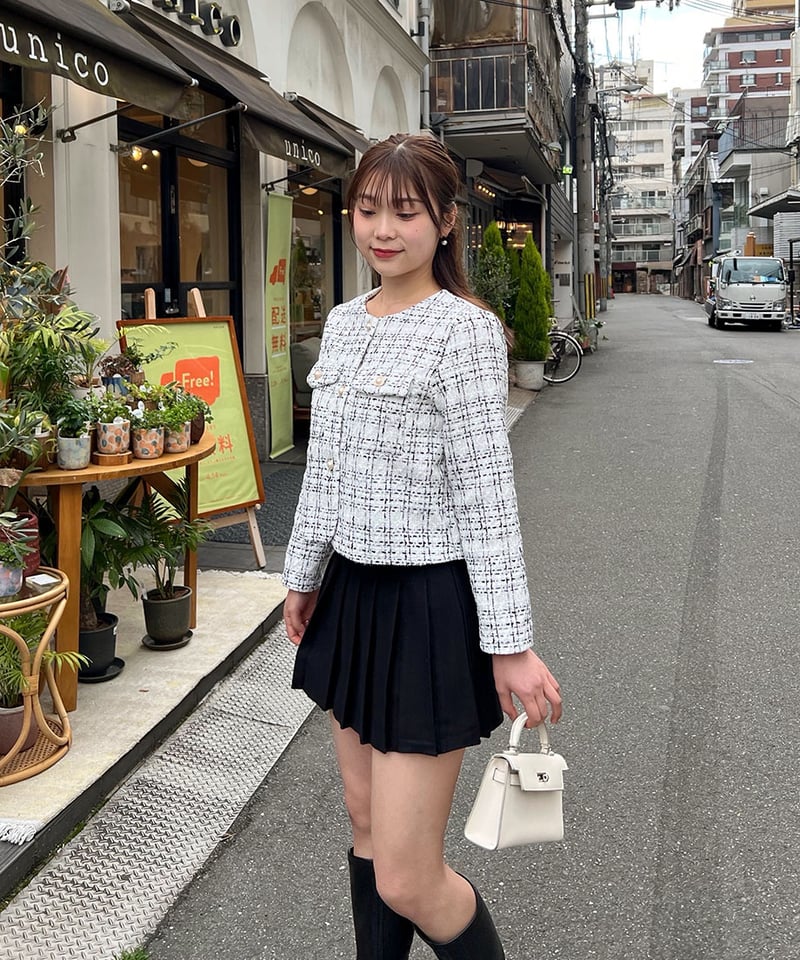 パールボタンツイードジャケット | 韓国ファッション 高速ターミナル