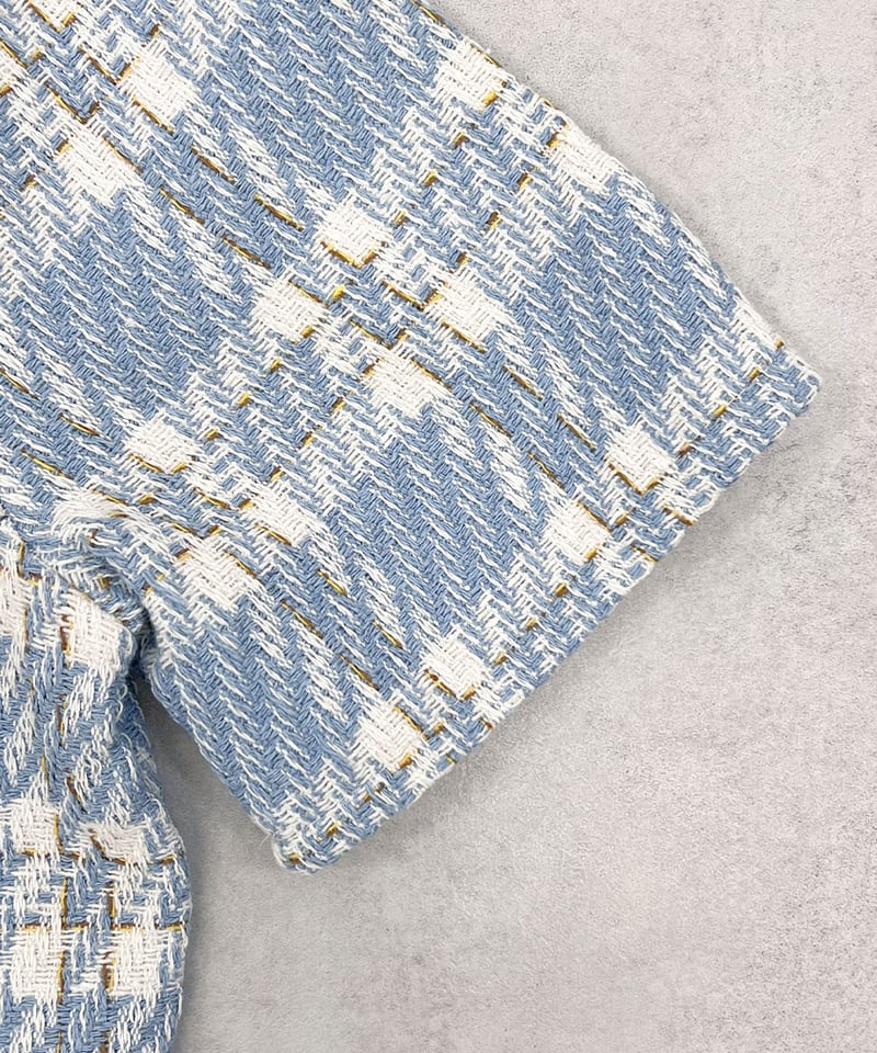 パールボタンハーフスリーブツイードジャケット | 韓国