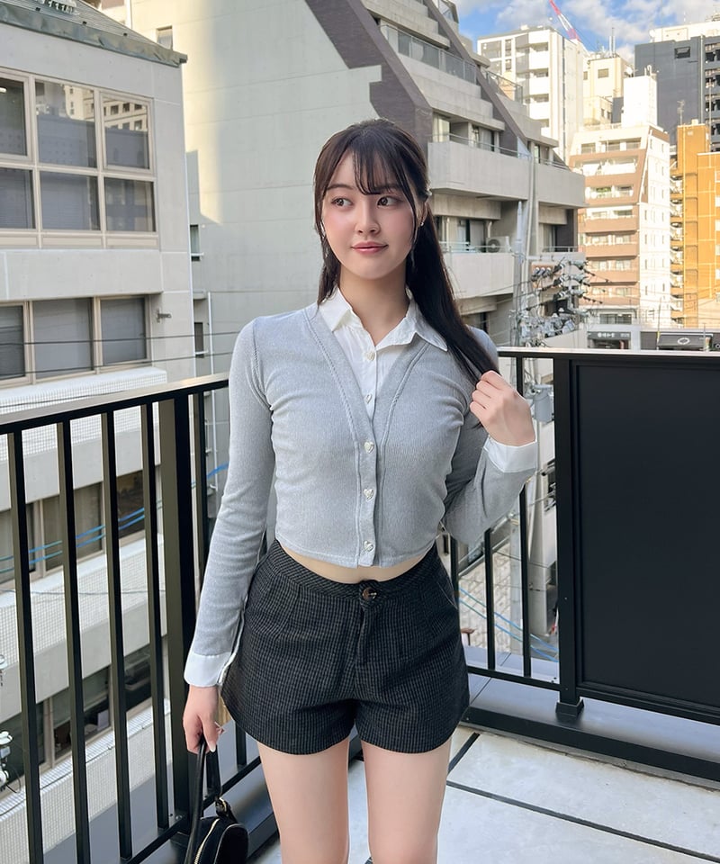 WEB限定】シャツドッキングニットトップス | 韓国ファッション
