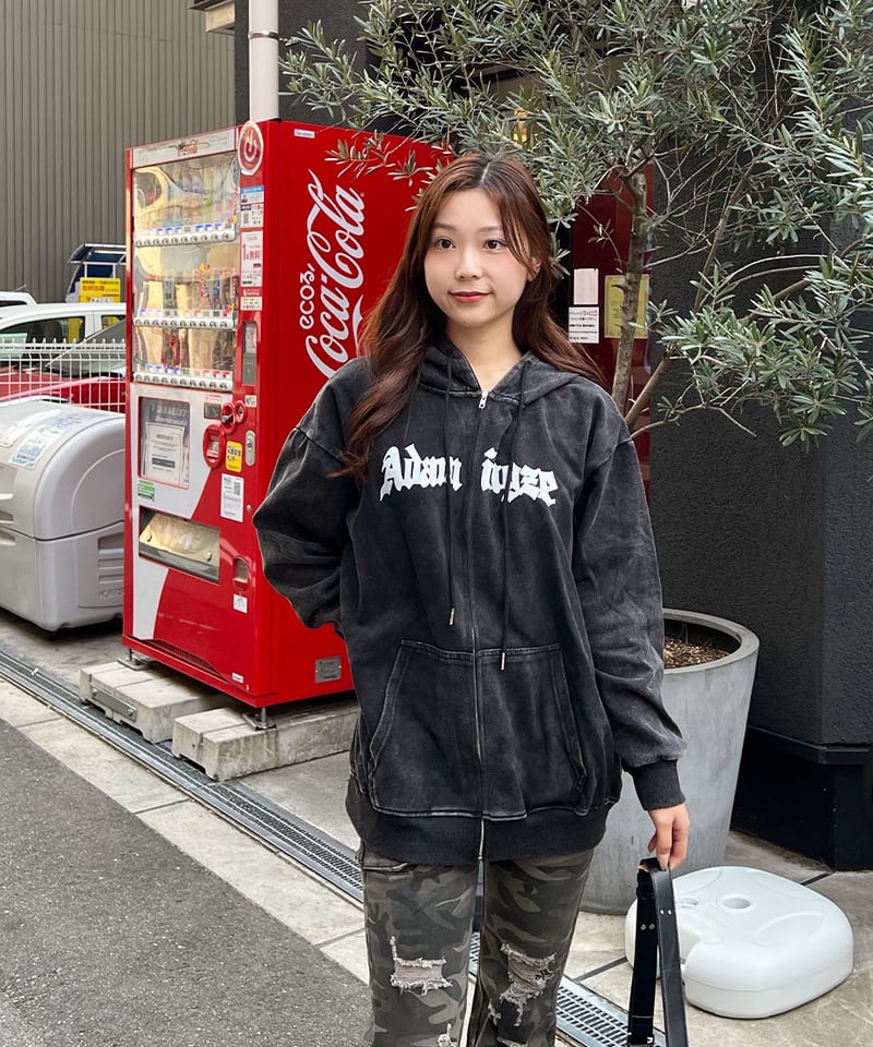 ロゴフードジップパーカー | 韓国ファッション 高速ターミナル