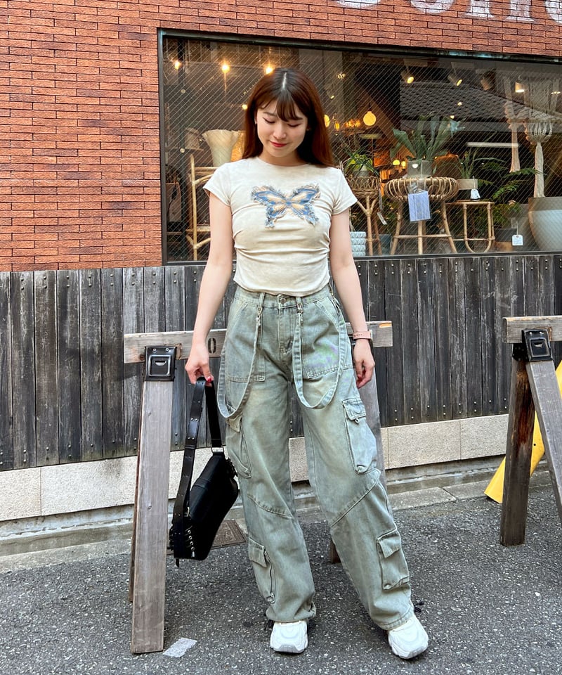 サスペンダーワイドデニムパンツ | 韓国ファッション 高速ターミナル
