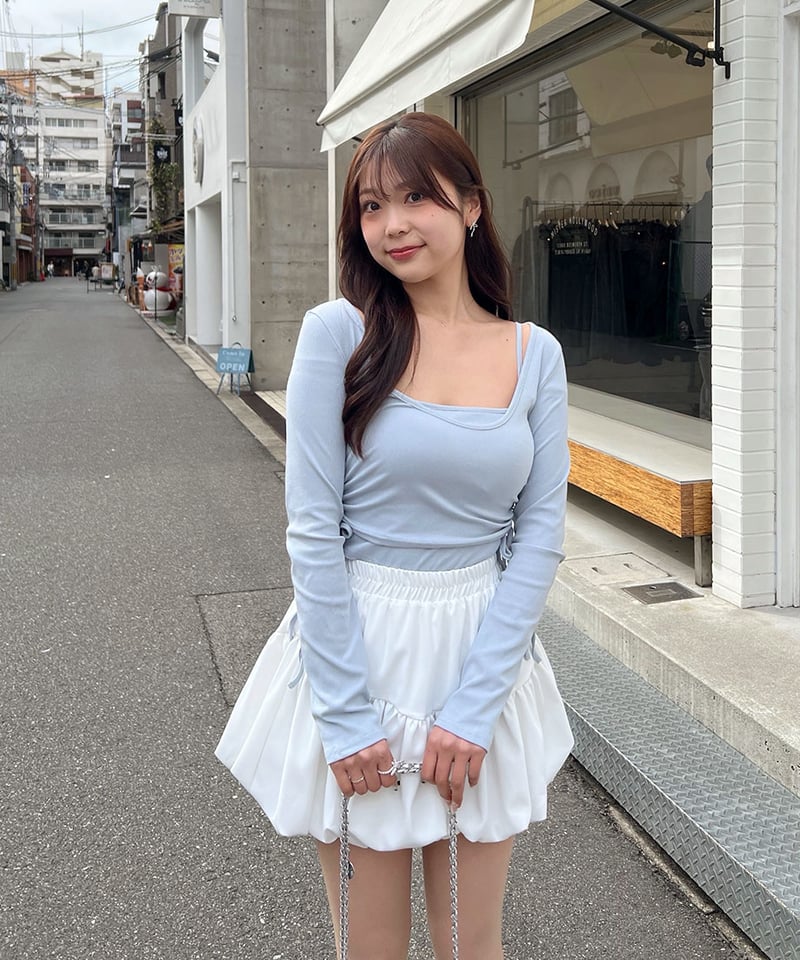 サイドシャーリングトップス＆キャミソールSET | 韓国