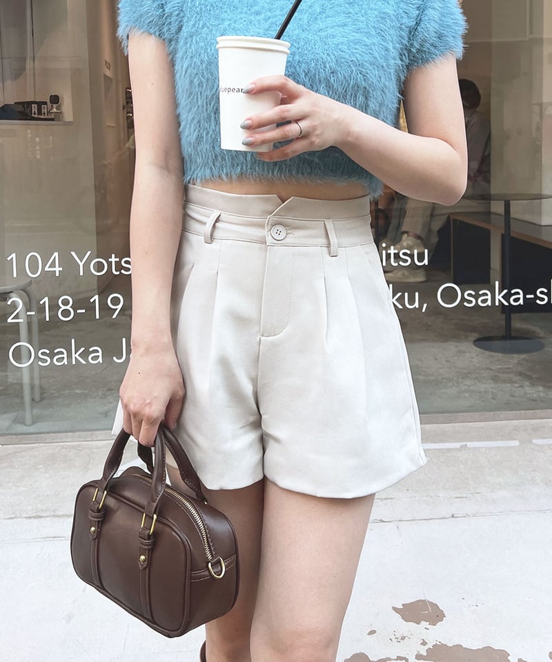 2019秋冬 ウールギャバジン ウエスト紐ショートパンツ PD-P050 ウール