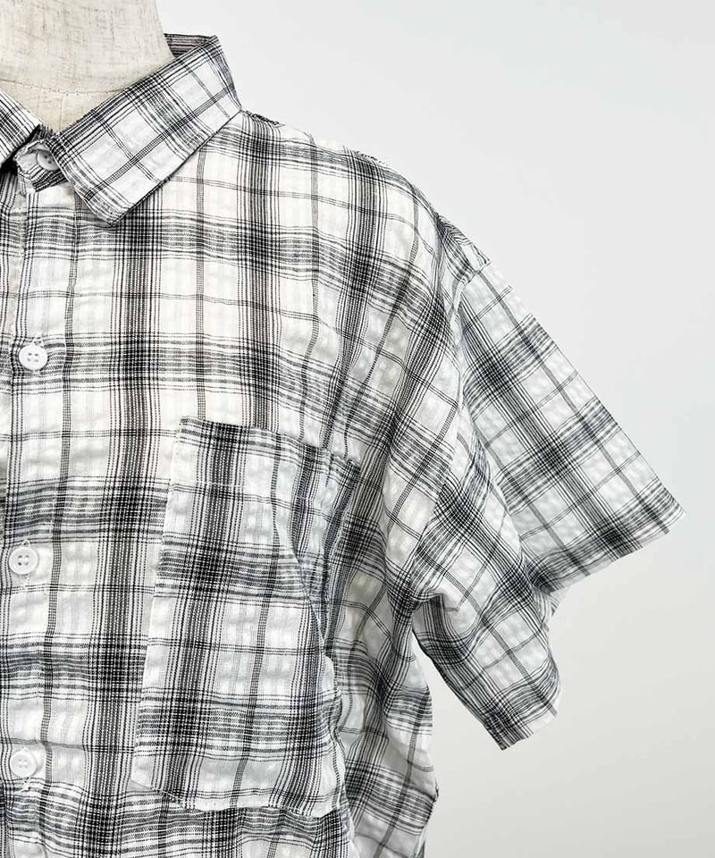 ハーフスリーブチェックシャツ | 韓国ファッション 高速ターミナル