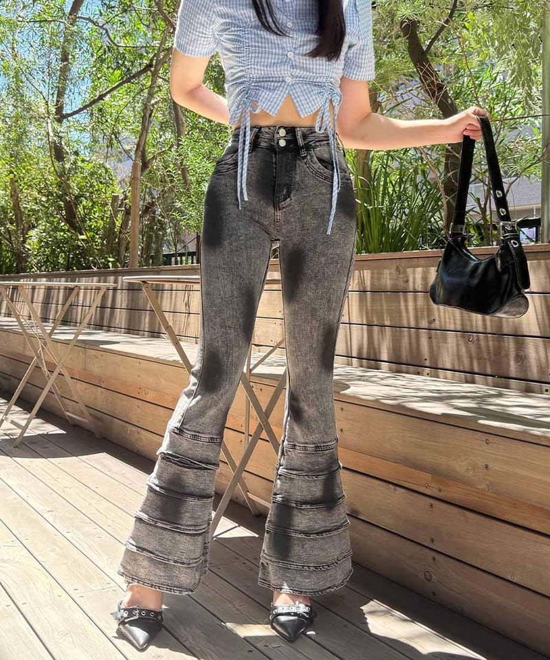 ウォッシュフレアデニムパンツ | 韓国ファッション 高速ターミナル