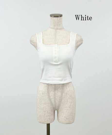 フロントボタンタンクトップ