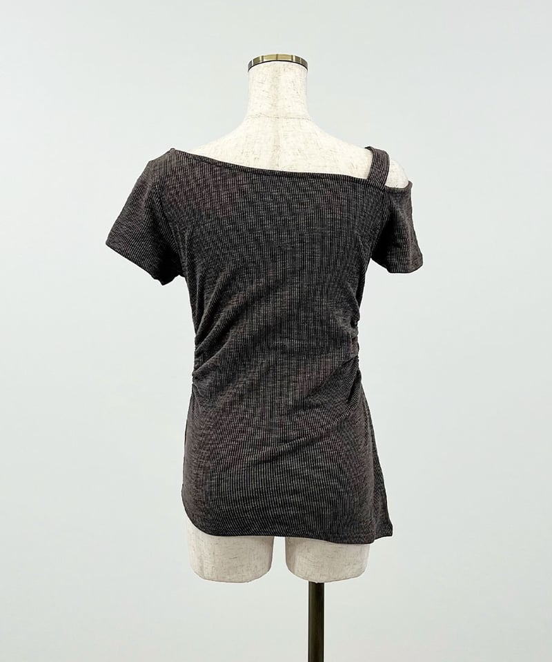 サイドギャザーワンショルダートップス | 韓国ファッション 高速