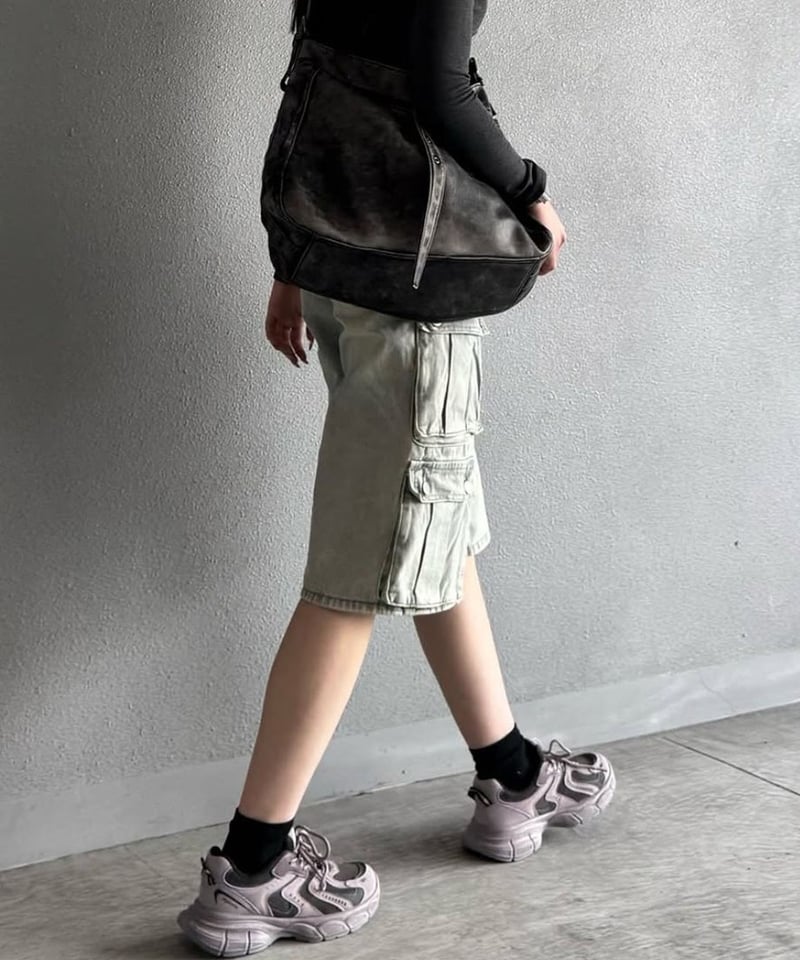 テンダーパーソン フレームパターン ハーフパンツ デニムパンツ タグ付き テンダーパーソン フレームパターン ハーフパンツ デニムパンツ