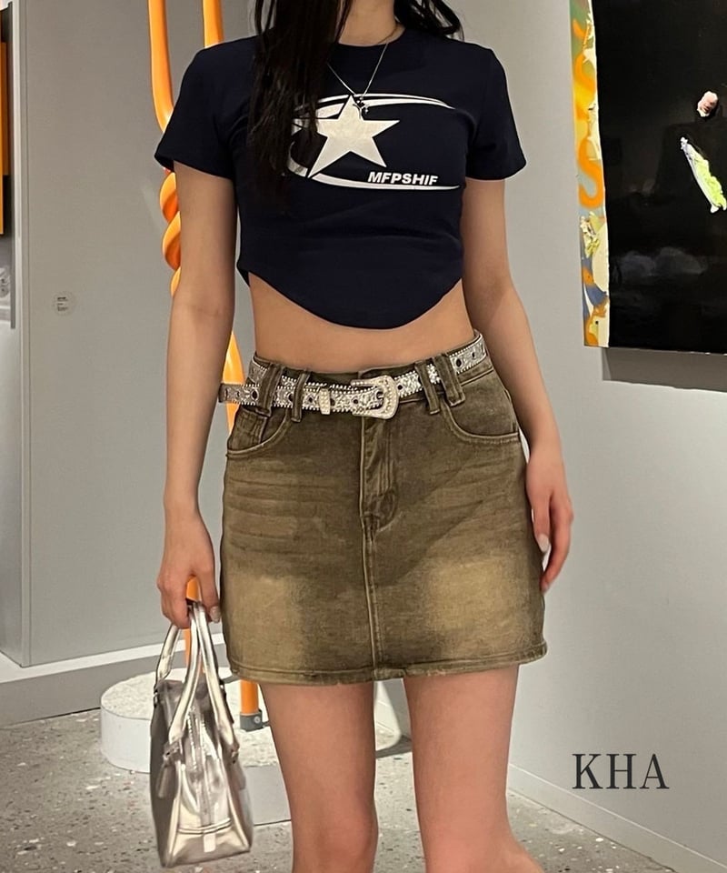 CHANEL BOUTIQUE ダークデニムミニスカート CHANEL BOUTIQUE ダークデニムミニスカート
