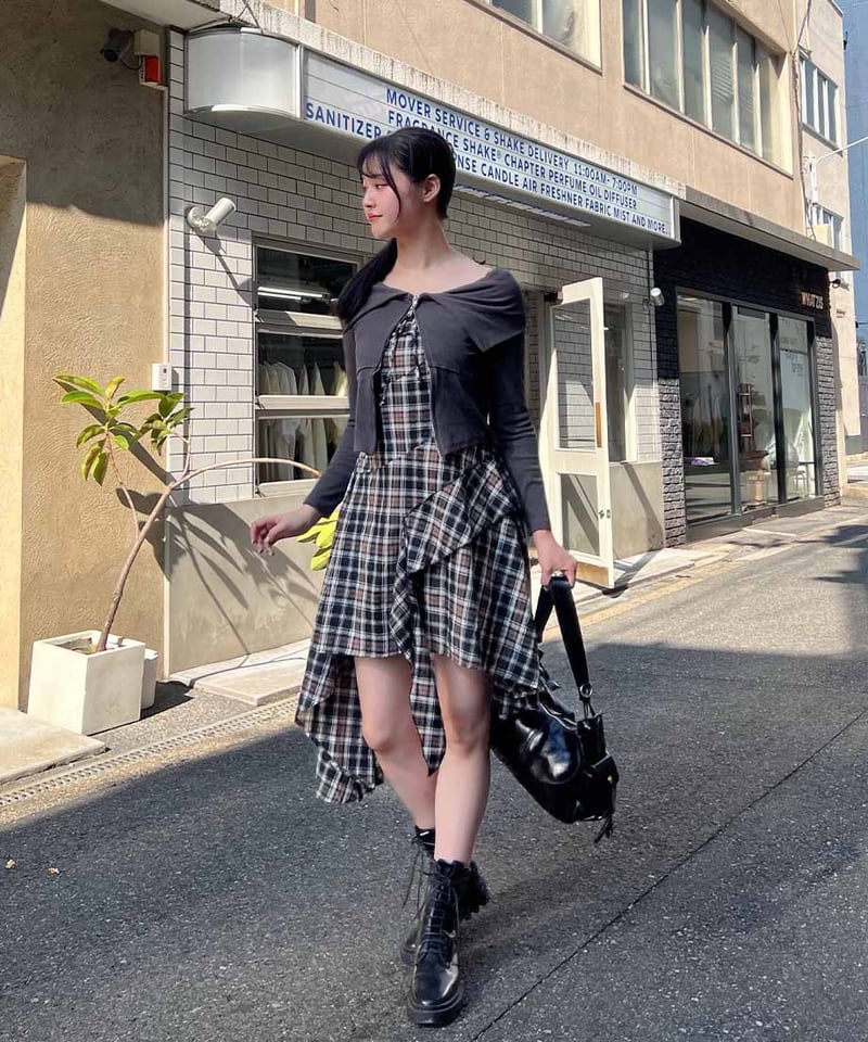 チェックレイヤードワンピース | 韓国ファッション 高速ターミナル