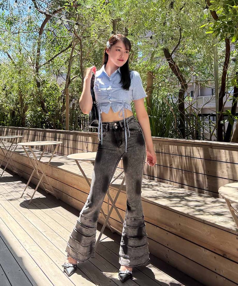 ウォッシュフレアデニムパンツ | 韓国ファッション 高速ターミナル