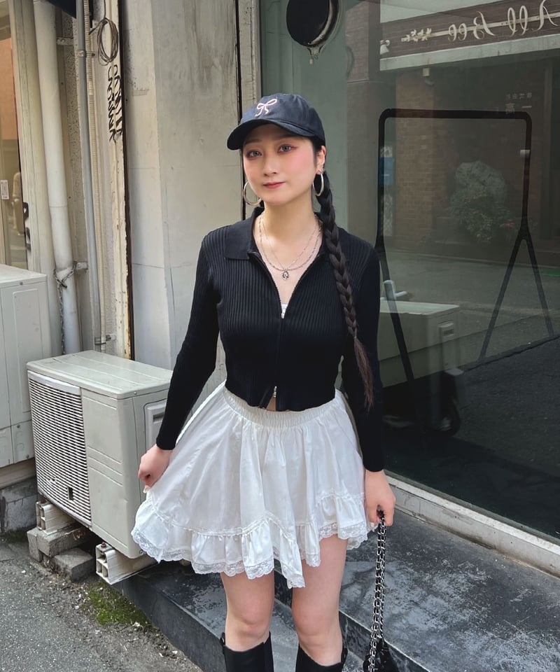 ダブルジップニットトップス | 韓国ファッション 高速ターミナル