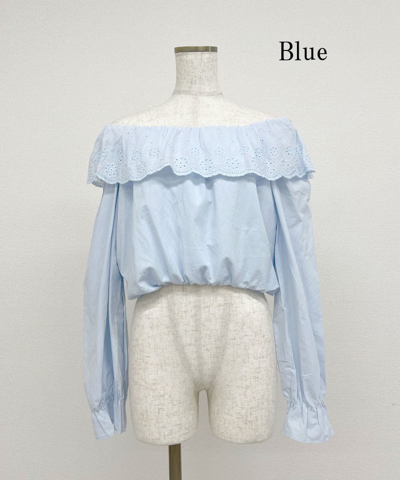 レースフリルオフショルダートップス | 韓国ファッション 高速ターミナル