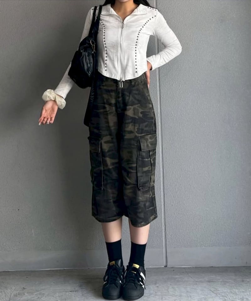 ダブルジップスタッズトップス | 韓国ファッション 高速ターミナル