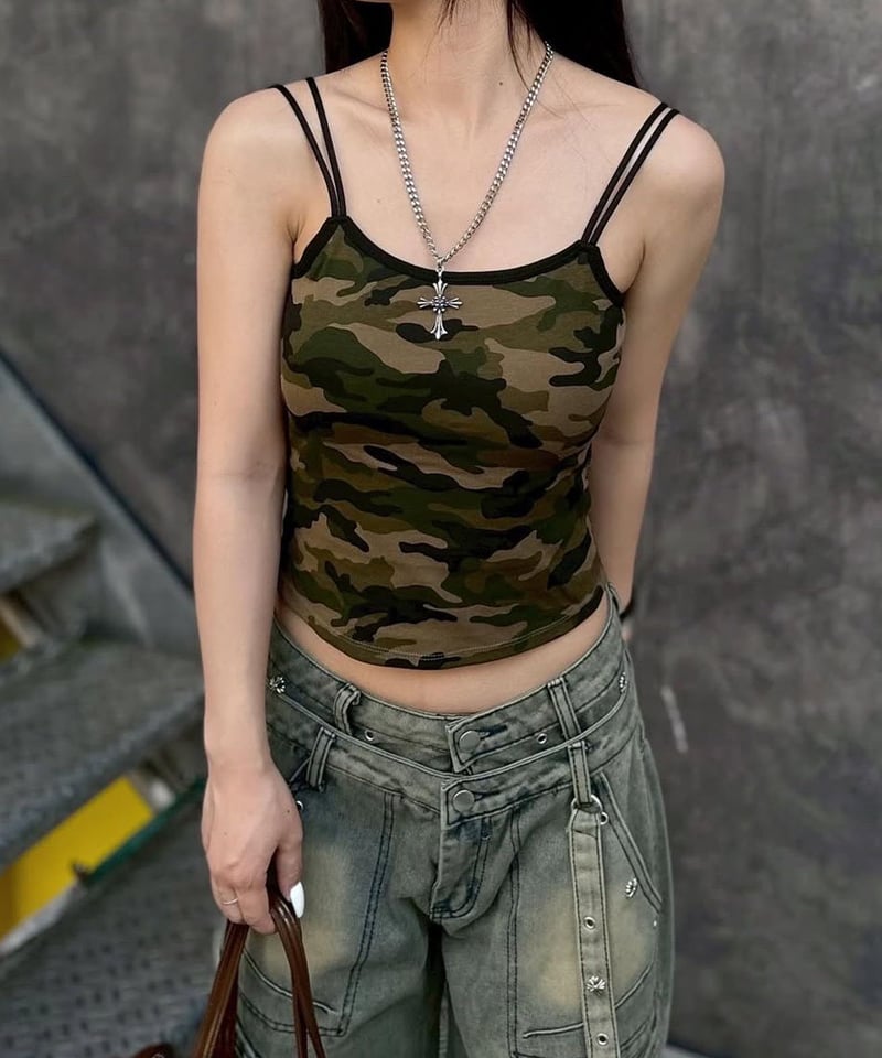 迷彩柄キャミソール | 韓国ファッション 高速ターミナル