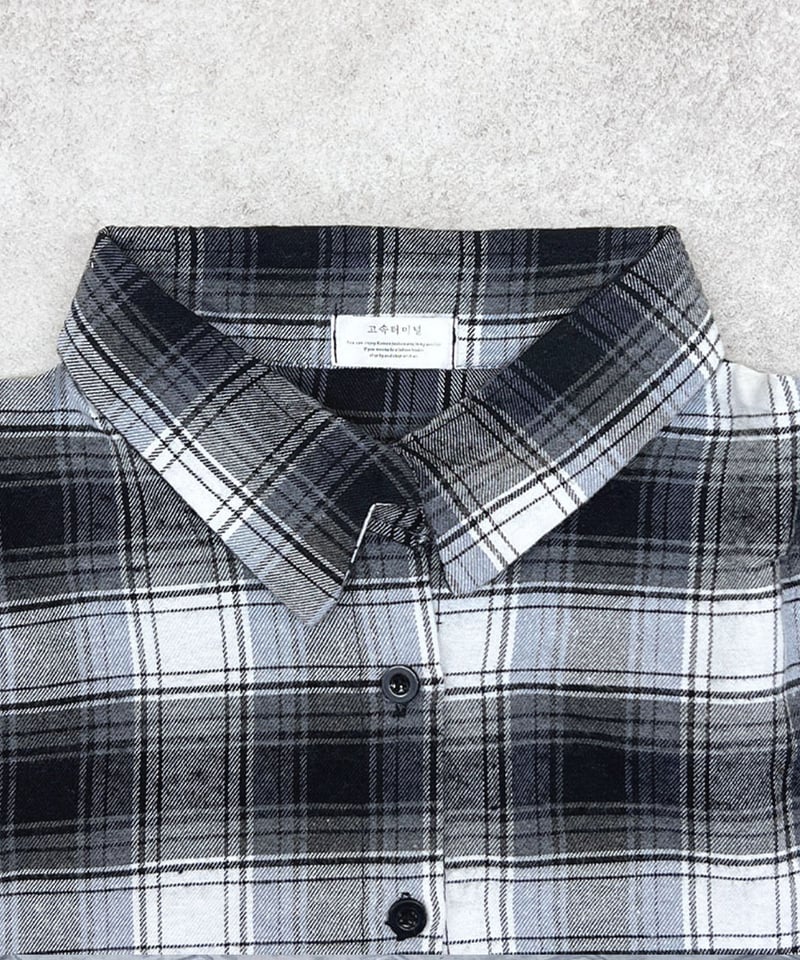 クロップド丈チェックシャツ | 韓国ファッション 高速ターミナル
