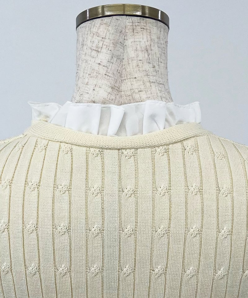 【美品】plantation ロングニット半袖 M レースサマーニット | 韓国ファッション 高速ターミナル