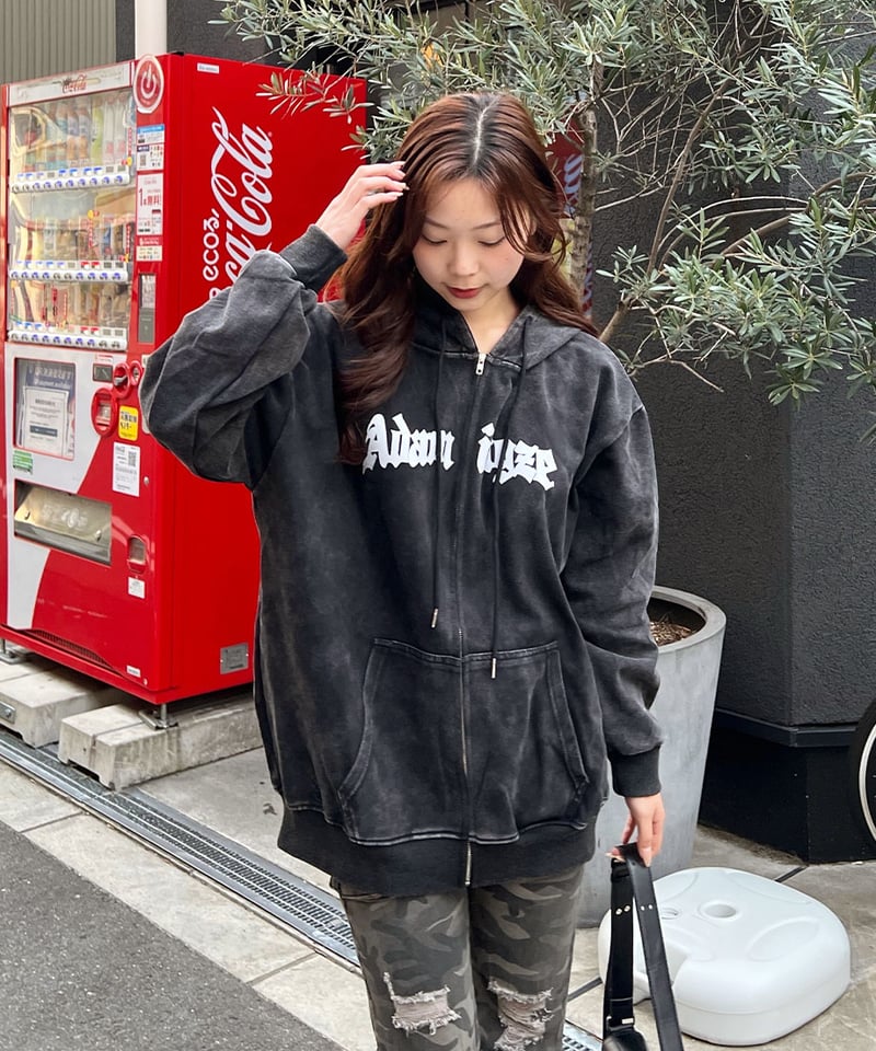 ロゴフードジップパーカー | 韓国ファッション 高速ターミナル