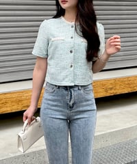 サマーミックスツイードトップス