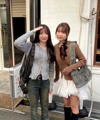 フード付きニットトップス