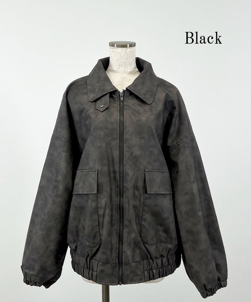 ヴィンテージ風エコレザージャケット | 韓国ファッション 高速ターミナル