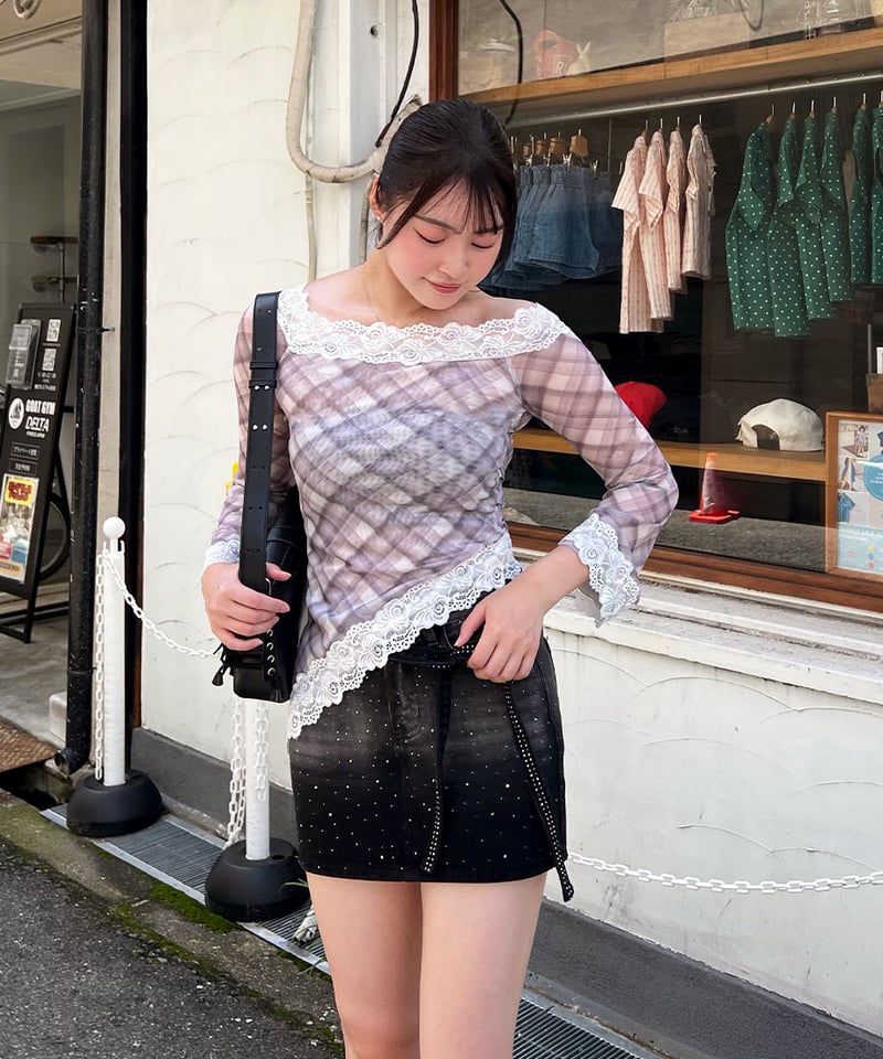 チェックシアートップス | 韓国ファッション 高速ターミナル