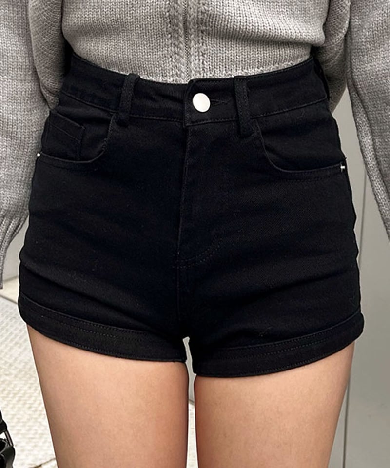 kindame 韓国　ショートパンツ　デニム　ブラック デニムショートパンツ | 韓国ファッション 高速ターミナル