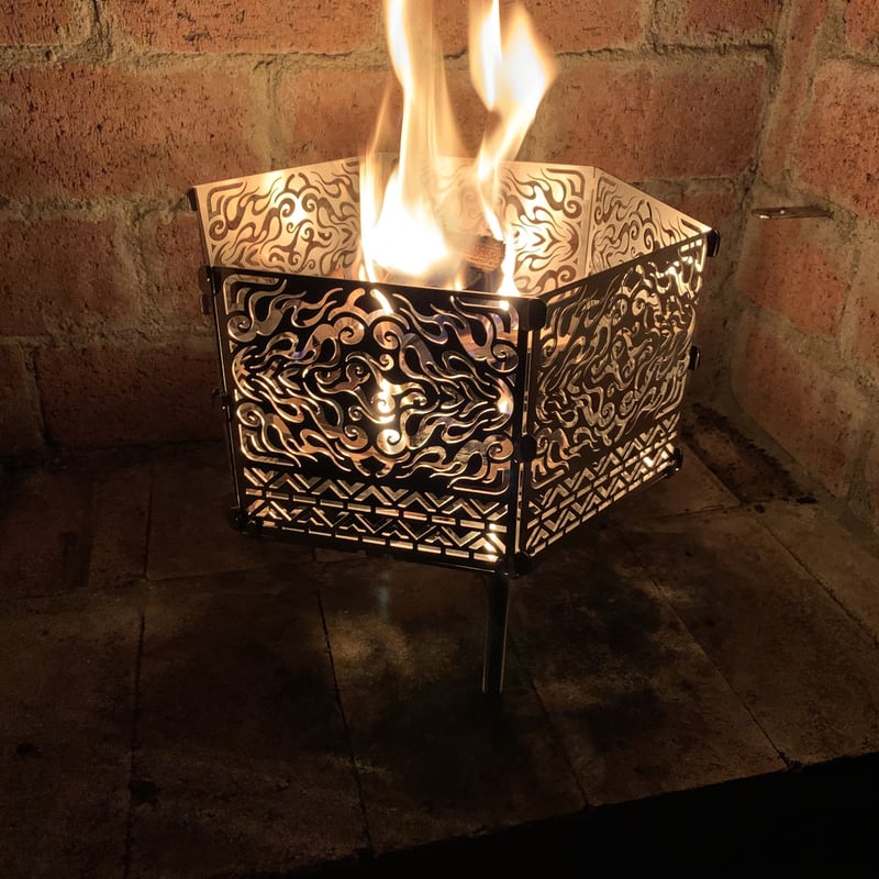 焚火台　焔　Ｍサイズ　炭受け鉄板セット 焚火台【焔-M】 | tatsujin
