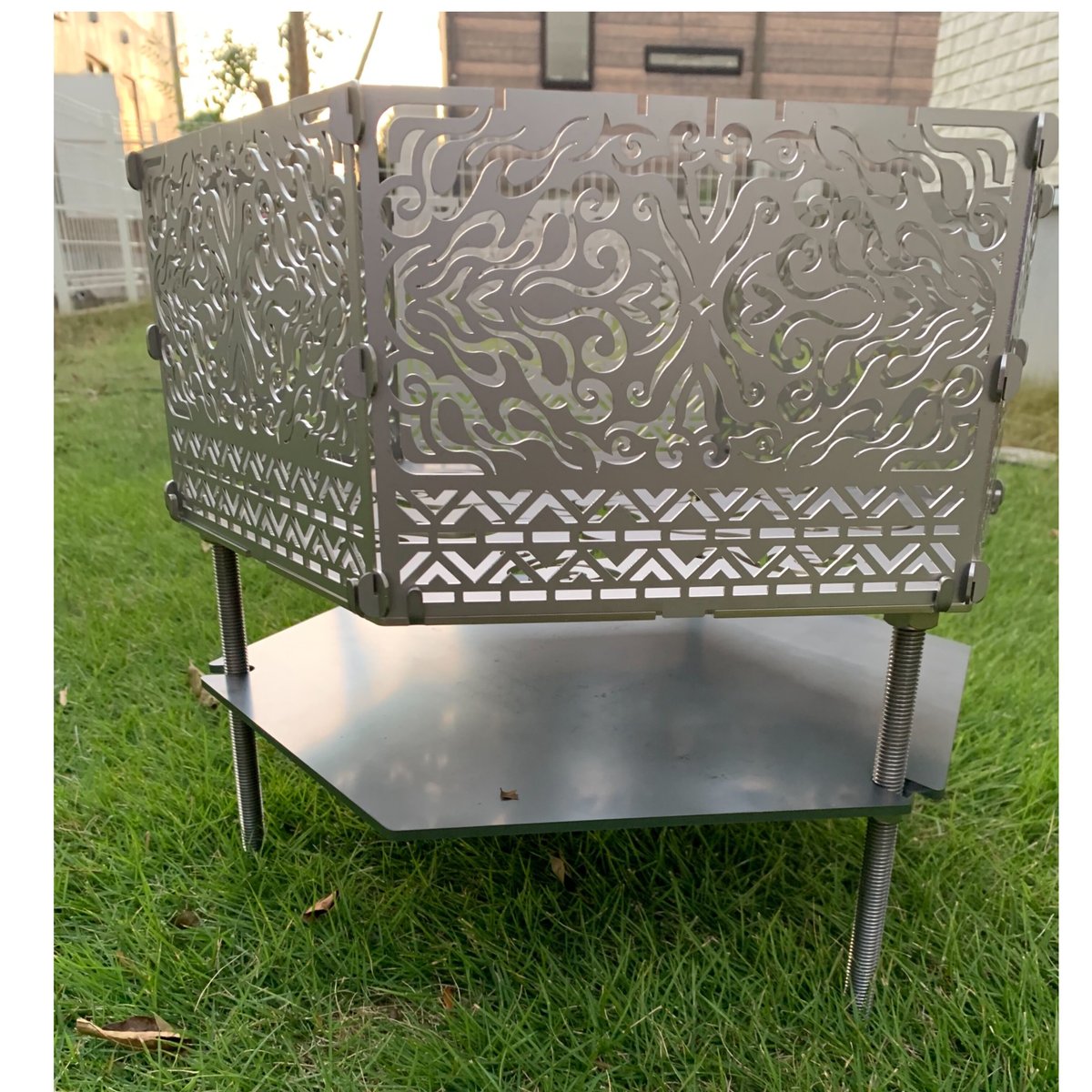 TATSUJINオリジナル焚火台 焔-Lサイズ 炭受け鉄板セット 炭受け