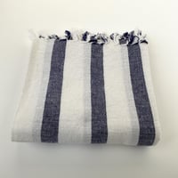 Khadi  cotton  cloth  (white /blue stripe ) 75 × 160
