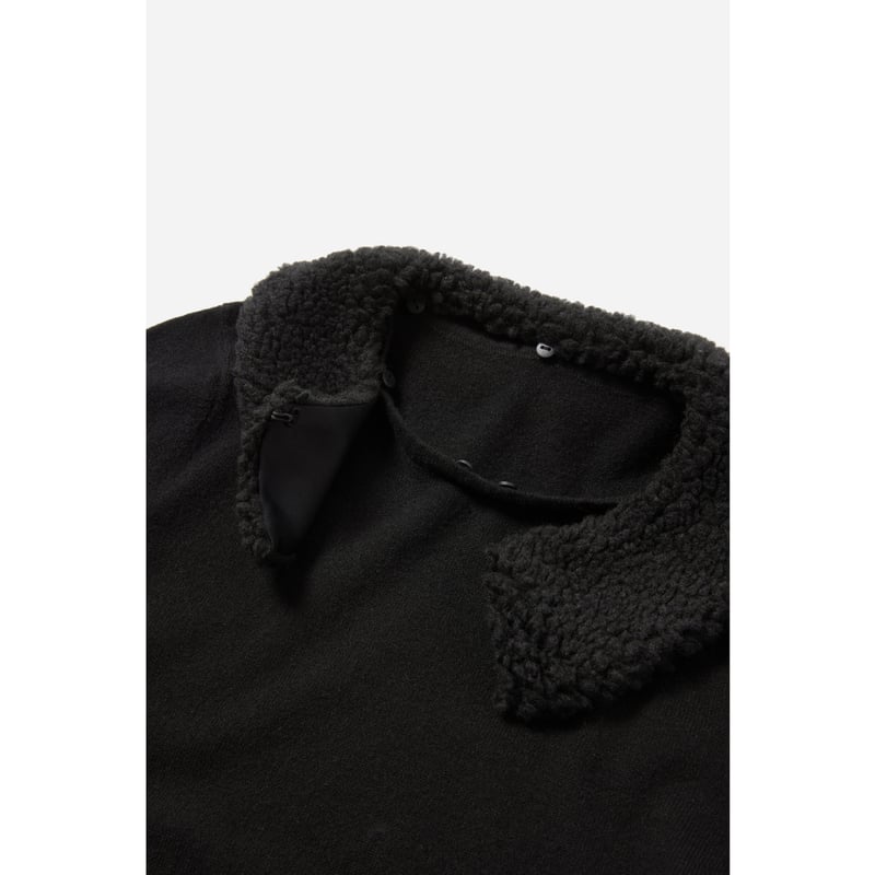 カシミア ファー襟半袖ニット Black | cccmalie