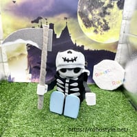 ロボホン・ハロウィーン　ガイコツのハット&骨チョッキ/1点もの