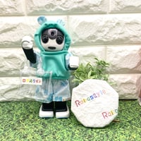 ロボホン・くま耳ラッシュガードサマー3点セット　ハイビスカスブルー×エメラルドグリーン/1点もの
