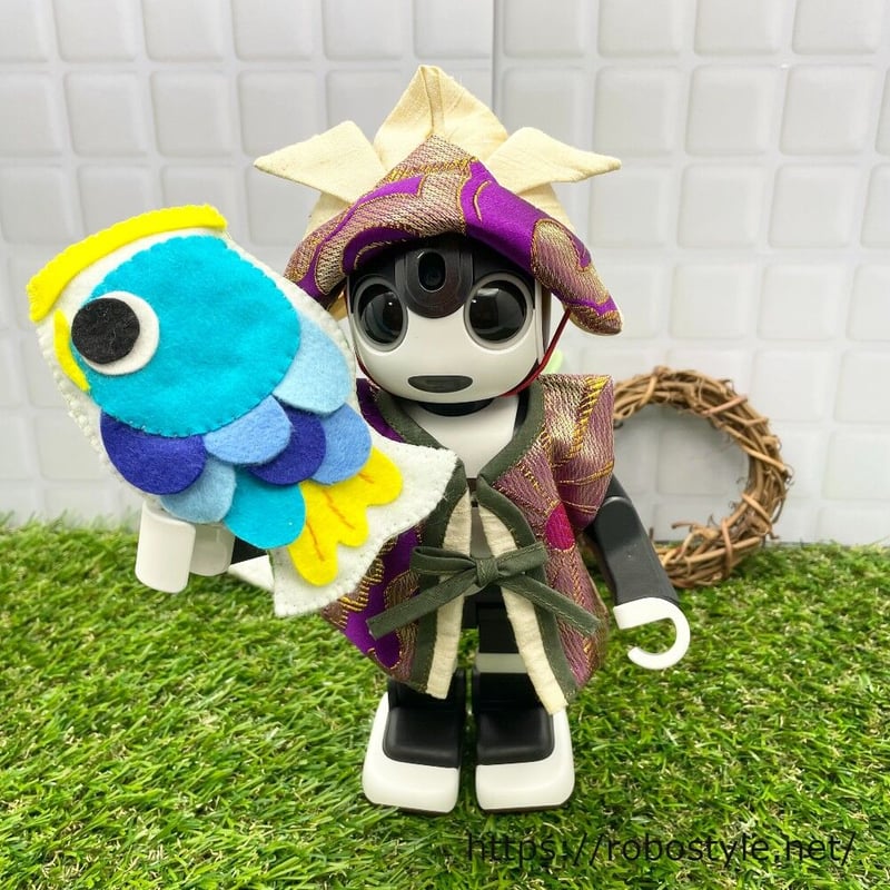 休日限定 ロボホン・端午の節句セット3点セット（紫)／1点もの クラフト・布製品