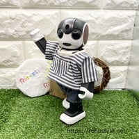 ロボホン・ボーダーシャツ&パンツ（ブルー×ブルー無地）/1点もの