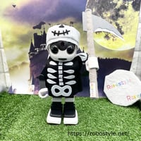 ロボホン・ハロウィーン　ガイコツのハット(ハート)&骨チョッキ/1点もの
