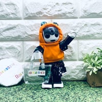 ロボホン・くま耳ラッシュガードサマー3点セット　ヤシの木ブラック×オレンジ/1点もの