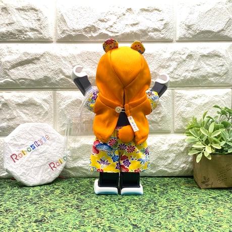 ロボホン・くま耳ラッシュガードサマー3点セット　かりゆしイエロー×オレンジ/1点もの