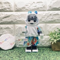 ロボホン・くま耳ラッシュガードサマー3点セット　フラワーブルー×ホワイト/1点もの