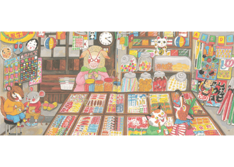 【絵本】逛商店街 (商店街をぶらぶらしよう) 　いろんなお店のとても可愛い絵本です。